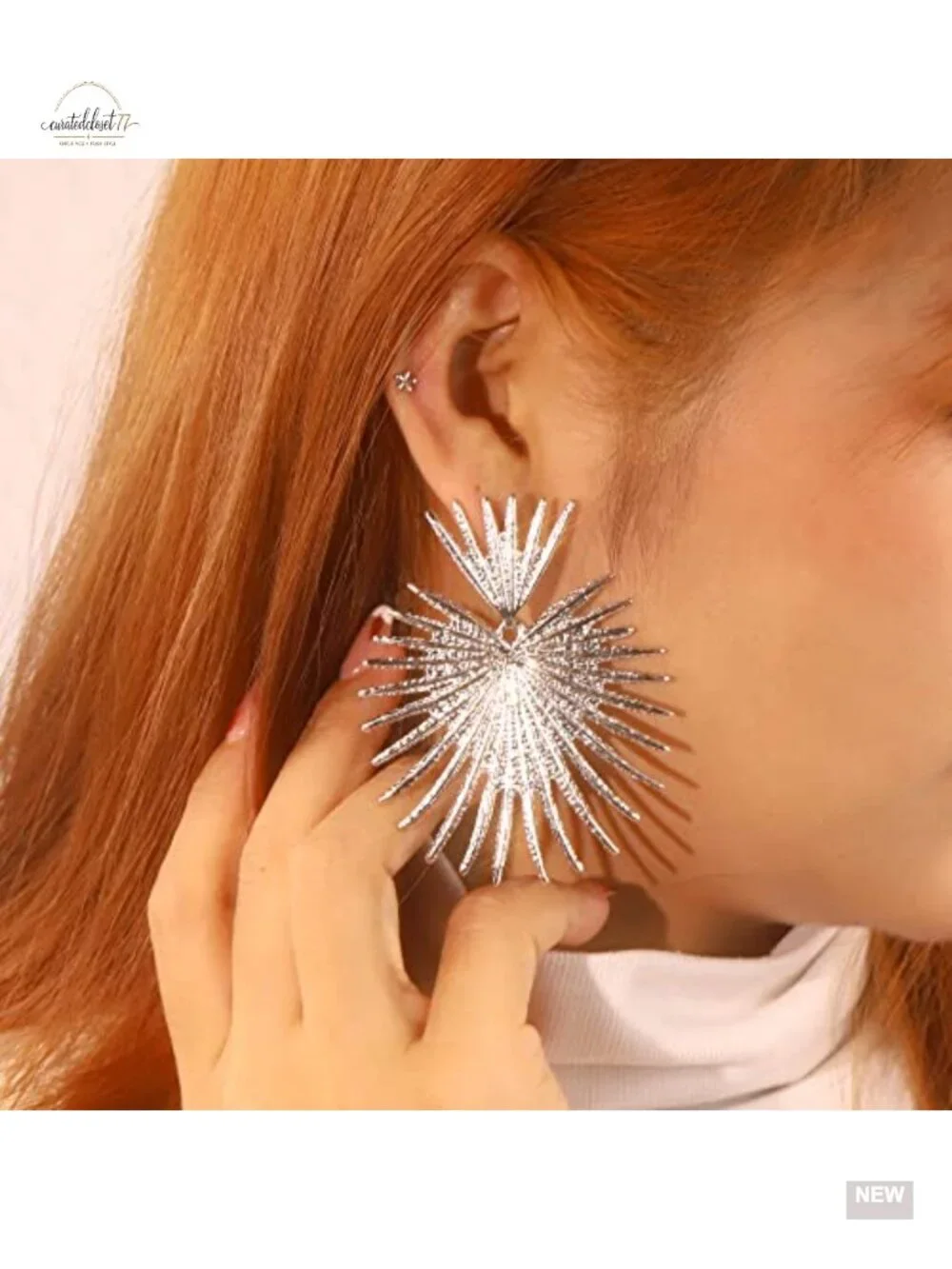 6 Pairs Silver Geometric Drop Dangle Statement Earrings Set Hypoallergenic